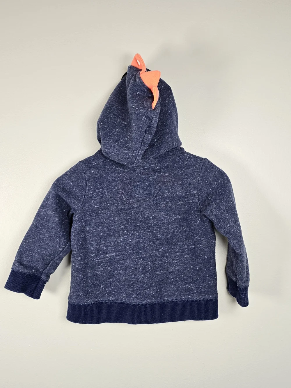 Carter's Navy Hoodie with Orange Dino Spikes - Kids Sweatshirt